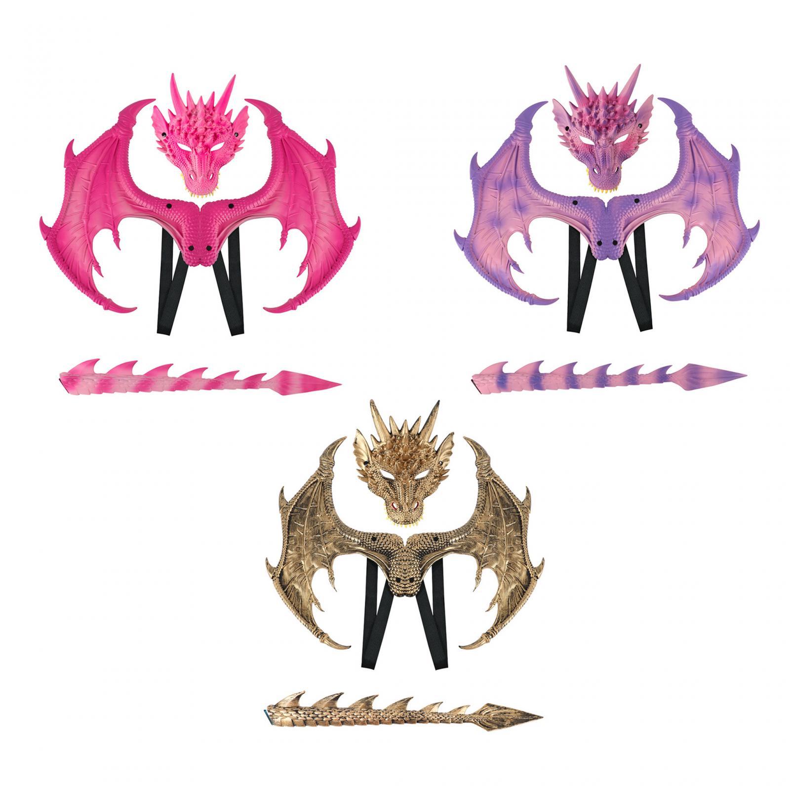 Cosplay Material For Prop - ชุดปีกมังกร อุปกรณ์ประกอบฉากสำหรับเด็ก ชุดคอสเพลย์ปีก หางไดโนเสาร์ พร้อมหน้ากาก สำหรับเด็กชายและเด็กหญิง