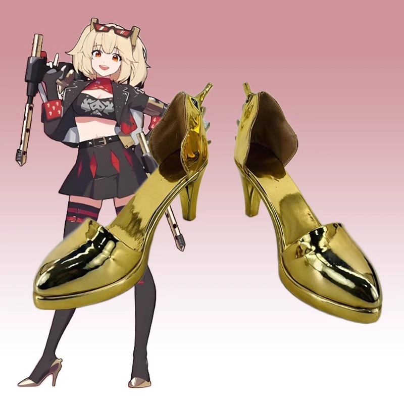 Burnice Cosplay Prop - ที่กําหนดเอง Burnice Whita หนังรองเท้าส้นสูงเกม Zenless Zone