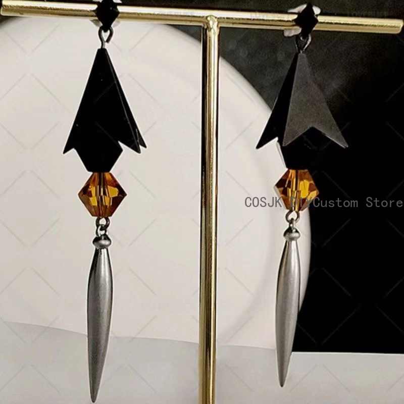 Prop De Cosplay - ต่างหูแฟชั่นคอสเพลย์ตัวละครจงลี่จากเกม Genshin Impact แบบติดหู แบบคลิปหนีบ ต่างหู