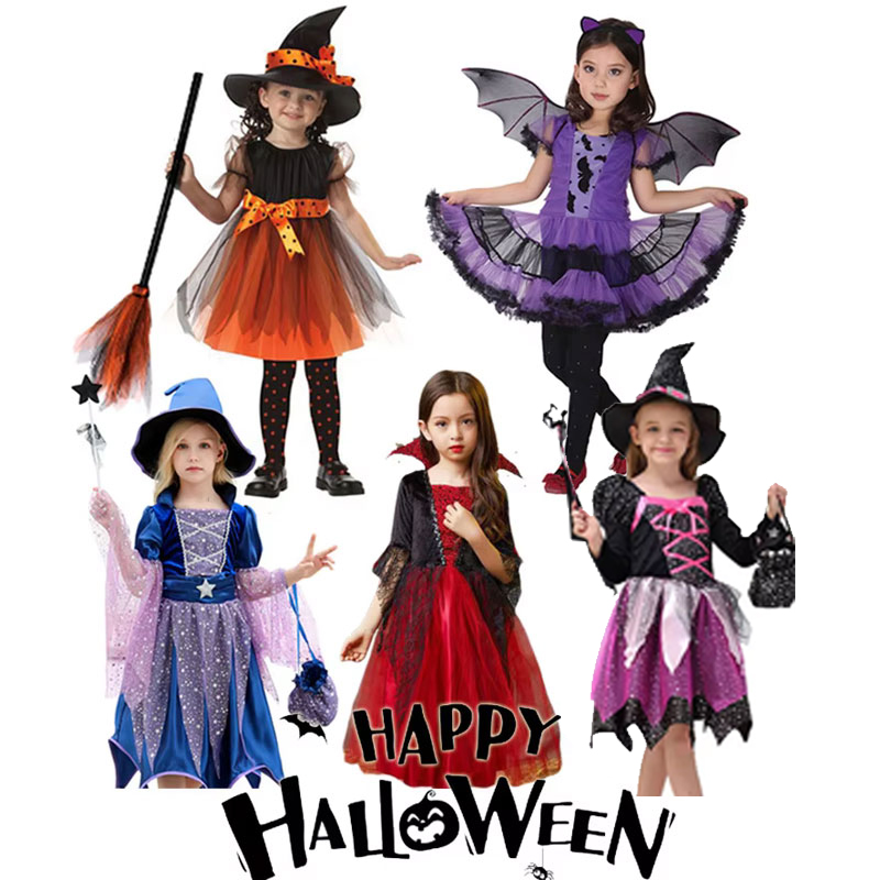 Cosplay Bat Prop - ชุดฮาโลวีนสำหรับเด็กผู้หญิง ชุดแม่มดสีแดง แวมไพร์ ปีศาจ ผี ค้างคาว