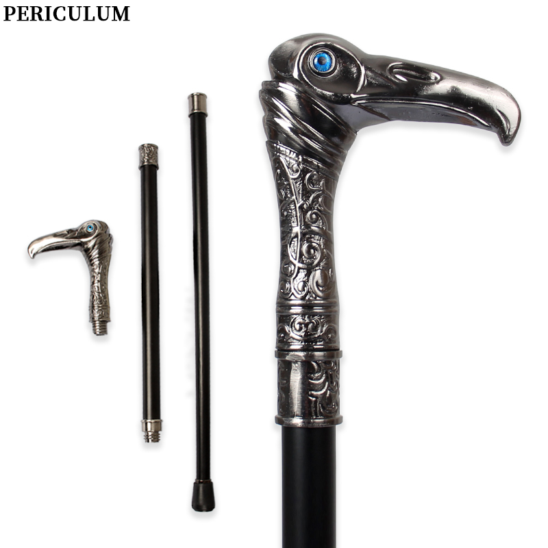 Detachable Cosplay Prop - ไม้เท้าทรงปากนกสีเงินสไตล์หมอโรคระบาด พร้อมหัวนกอินทรีแบบถอดได้ สำหรับคอสเพลย์และงานปาร์ตี้ เหมาะสำหรับทั้งชายและหญิง