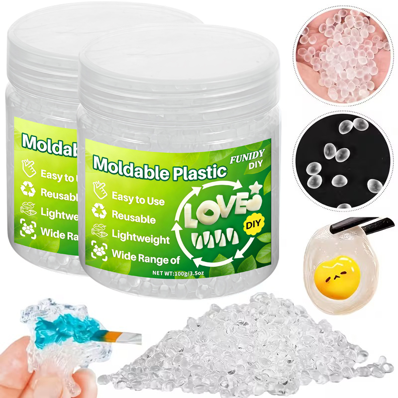 Thermoplastic Pellet - เม็ดพลาสติกที่ขึ้นรูปได้, อุปกรณ์หล่อเครื่องประดับ, ลูกปัดเทอร์โมพลาสติกใสแบบใช้ซ้ำได้สำหรับงานฝีมือ, ชั่วคราว, งานปั้น, งานสร้างสรรค์