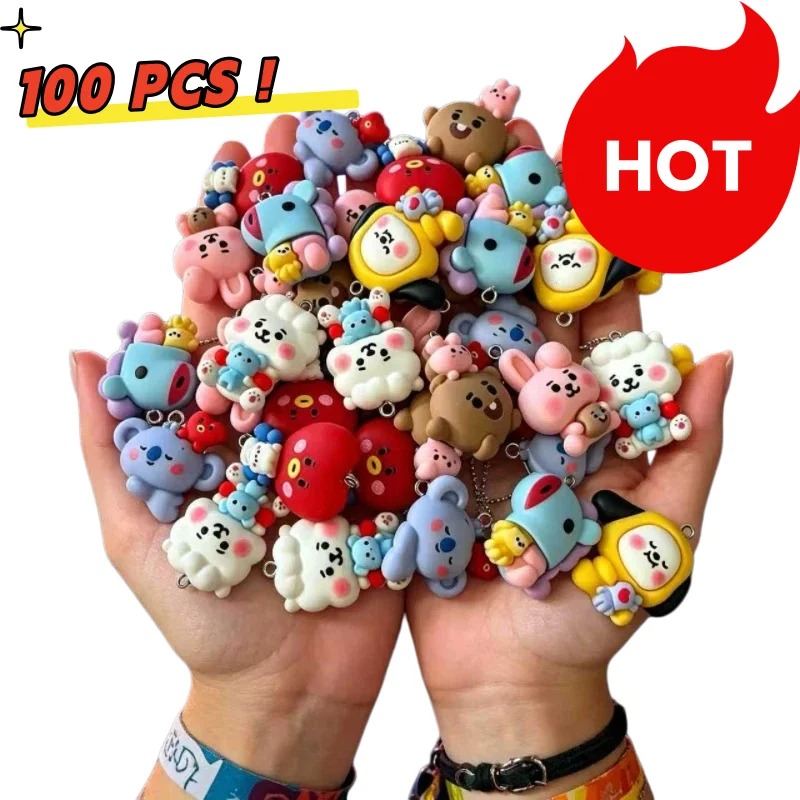 Cosplay Prop Diy - ชุด 7 ชิ้น BT21 ชาร์มการ์ตูนเรซิน อุปกรณ์