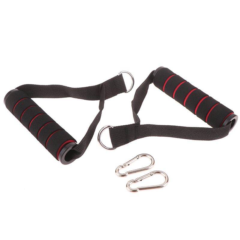 D Ring Strap - ด้ามจับโลหะสำหรับเครื่องออกกำลังกายแบบสายเคเบิล, สายยางยืด และการฝึกฟิตเนส, ด้ามจับแบบ D-Ring สำหรับยิมที่ทนทานพร้อมตะขอ