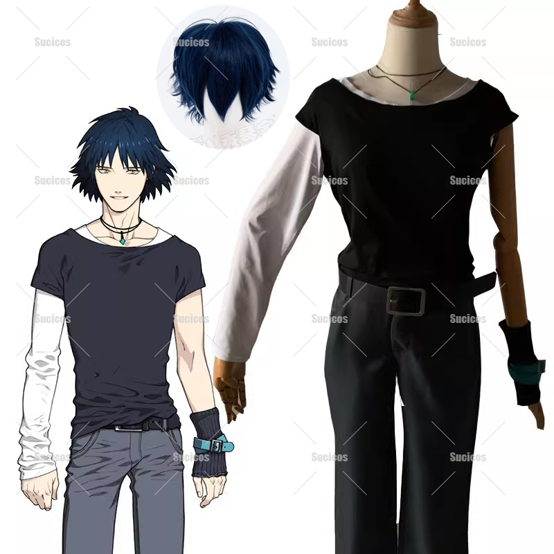 Anaxa Cosplay Prop - อะนิเมะฆาตกรรม Ren คอสเพลย์ชุดวิกผม DMMD Top กางเกงเข็มขัดผู้หญิงผู้ชายฮาโลวีนบทบาทเล่นรองเท้า