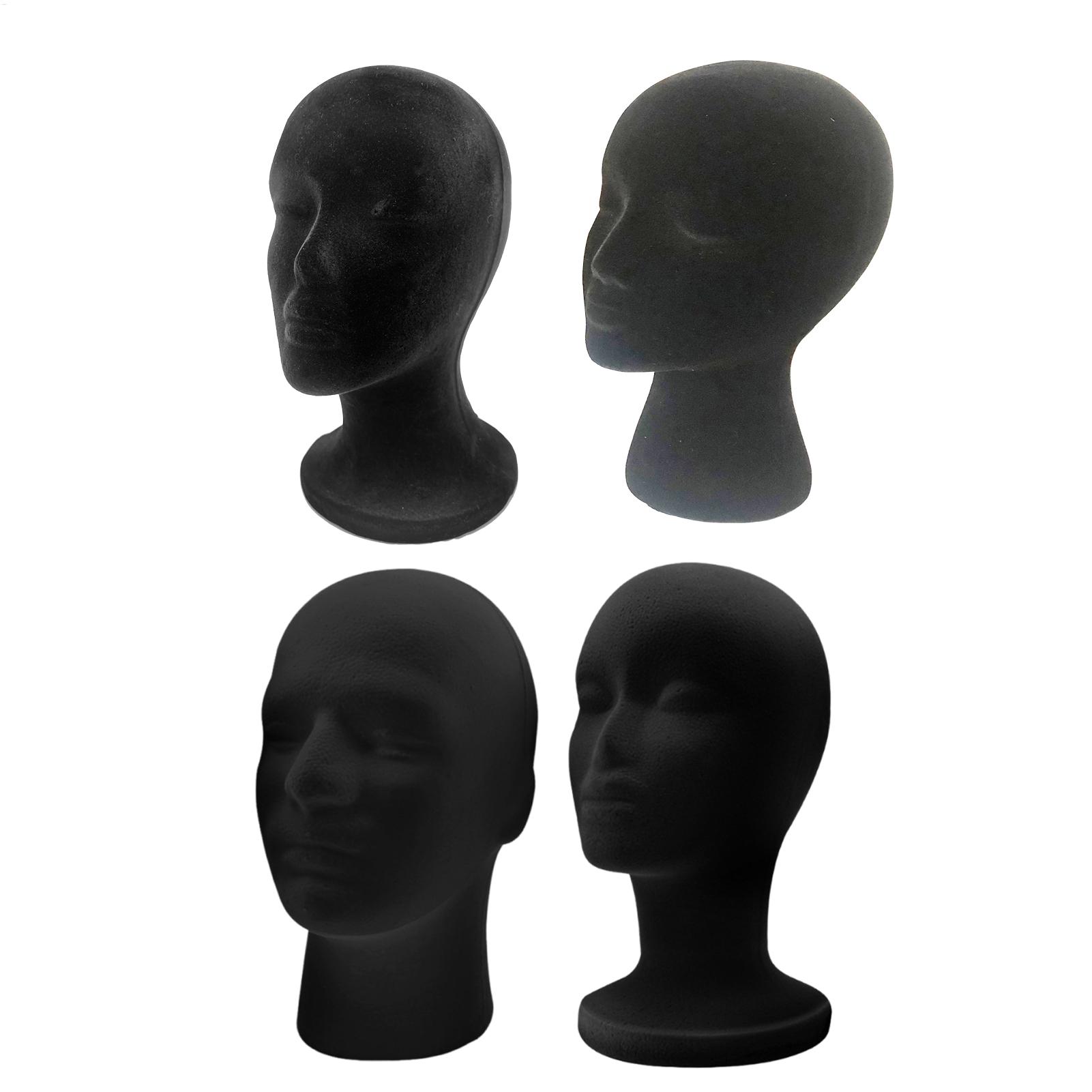 Cosplay Prop Foam - หัวหุ่นผู้ชายสีดำ ทำจากโฟมกำมะหยี่ สำหรับโชว์วิกผม แสดงเครื่องประดับ และอุปกรณ์เสริมความงาม