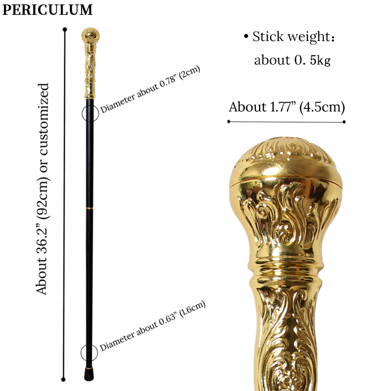 ไม้เท้าวิคตอเรียนสีทองเงาทำจาก - Detachable Cosplay Prop บทวิจารณ์และราคา