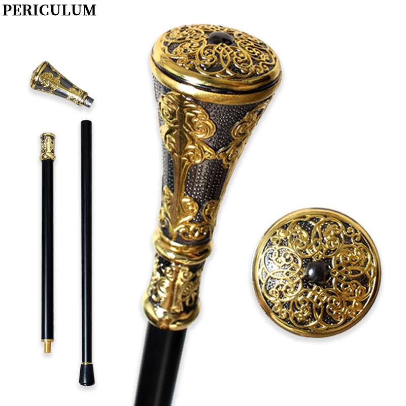 ไม้เท้าแกะสลักลายดอกไม้สีดำทอง - Detachable Cosplay Prop บทวิจารณ์และราคา