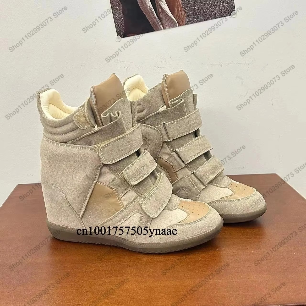 รองเท้าผ้าใบหุ้มข้อส้นลิ่มซ่อน - Velcro Hook Loop บทวิจารณ์และราคา